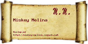 Miskey Melina névjegykártya